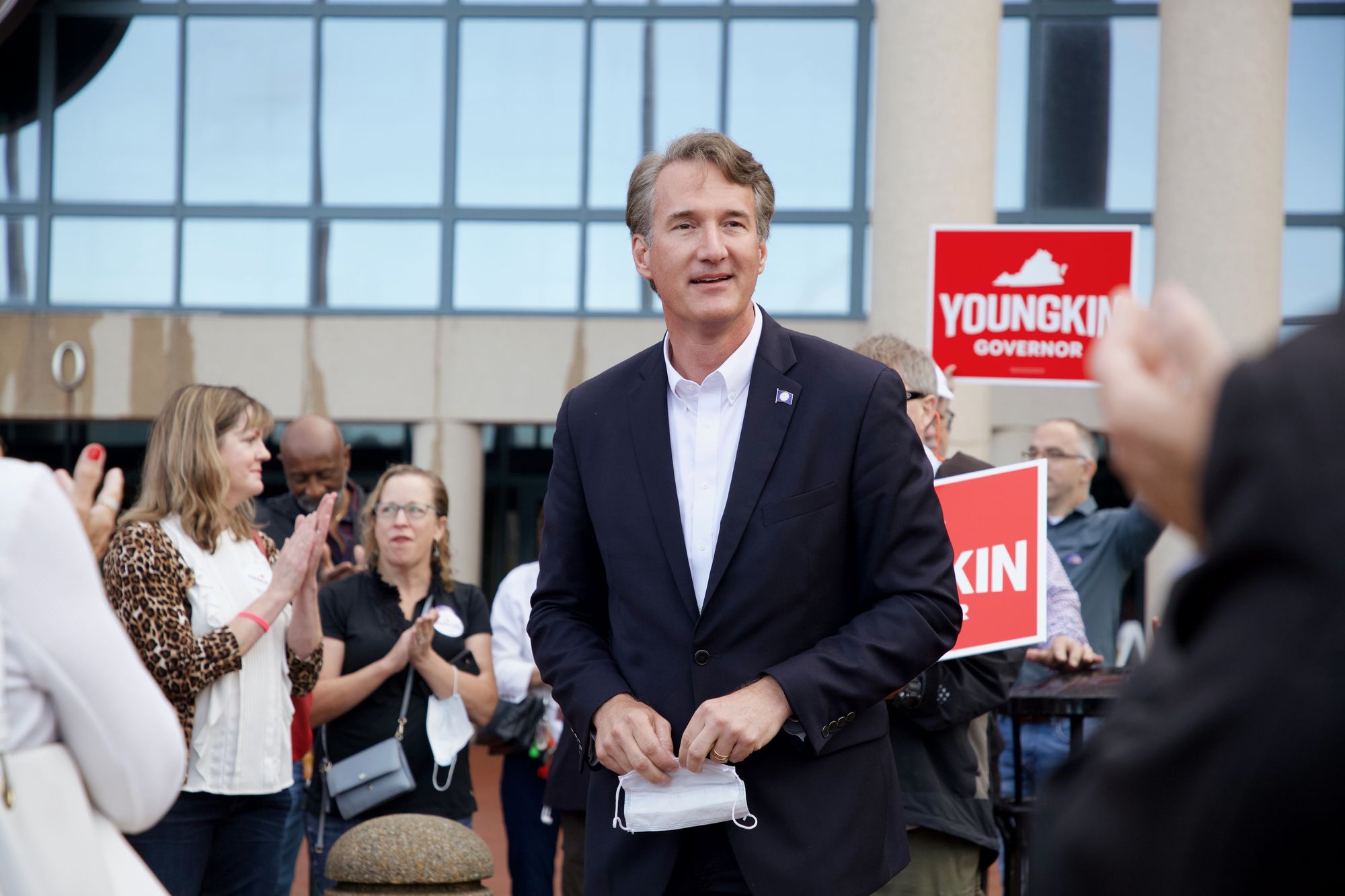 Glen Youngkin during early voting in Fairfax. Photo: Glenn Youngkin