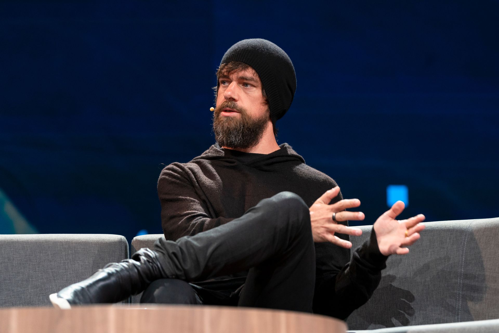 Jack Dorsey speaks at TED2019: Bigger Than Us. April 15 - 19, 2019, Vancouver, BC, Canada. Photo: Ryan Lash / TED