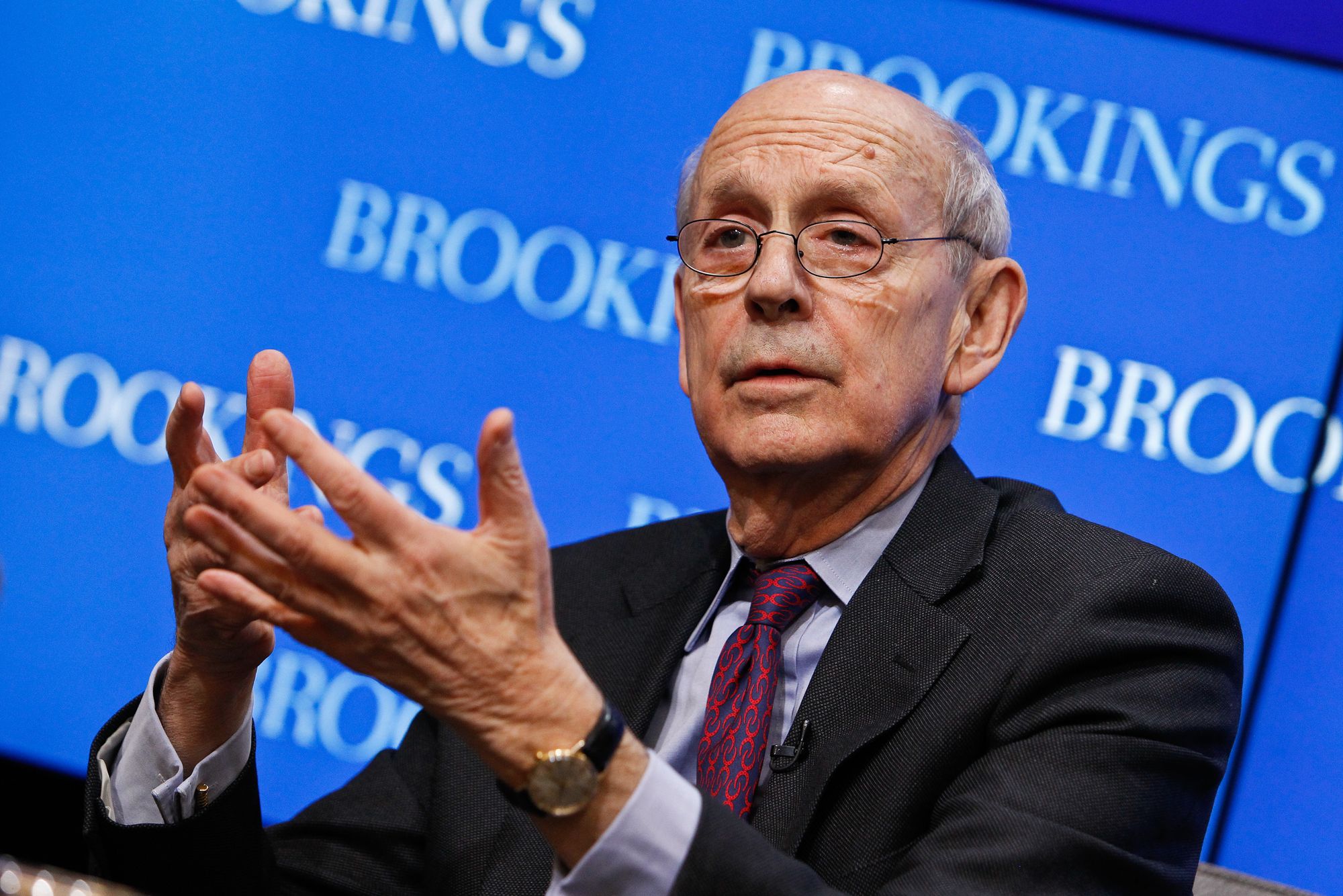 Justice Breyer speaking at Brookings. Photos by: Paul Morigi