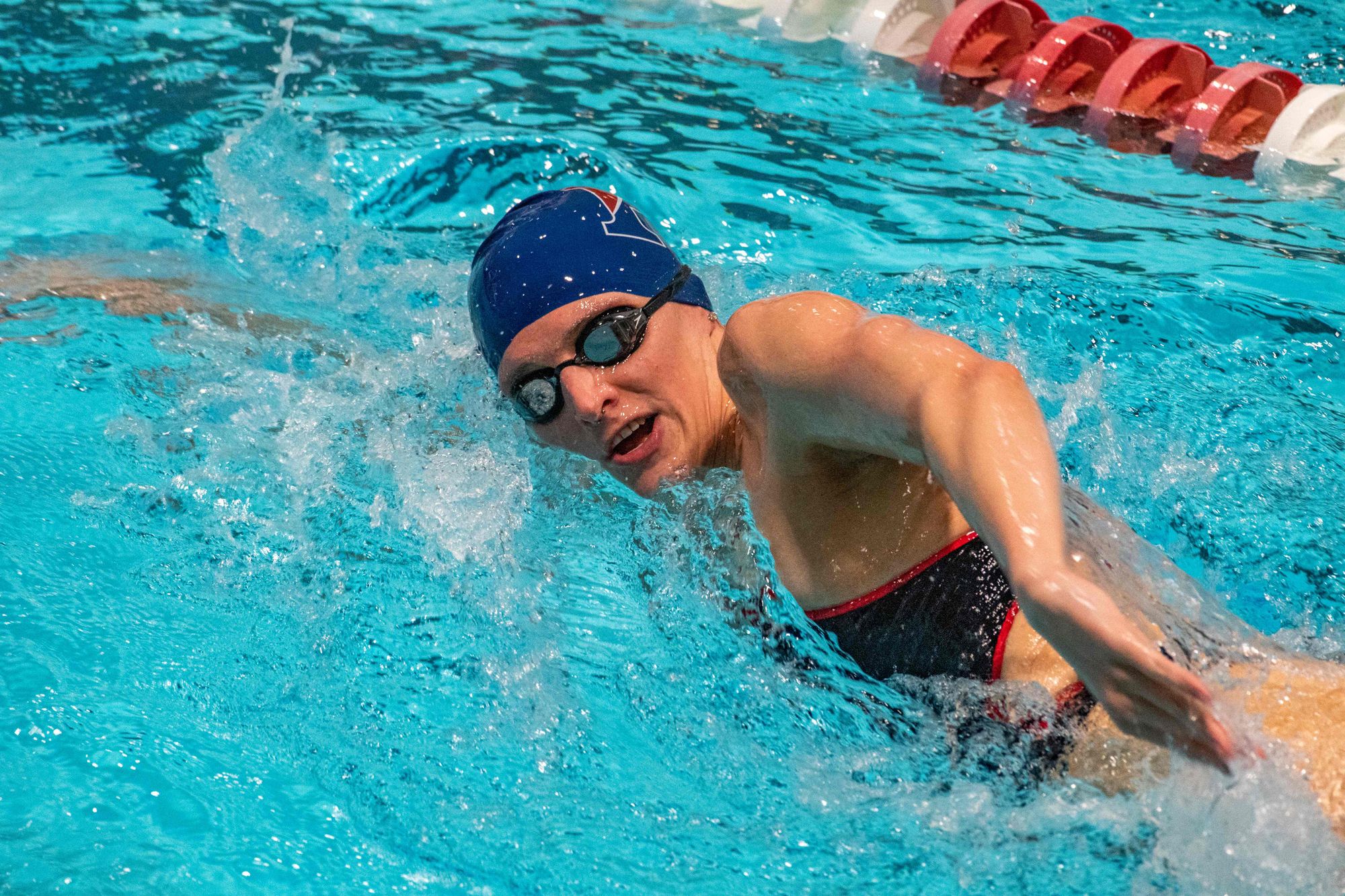 Swimmer Lia Thomas competing. Photo: JOSEPH PREZIOSO / AFP