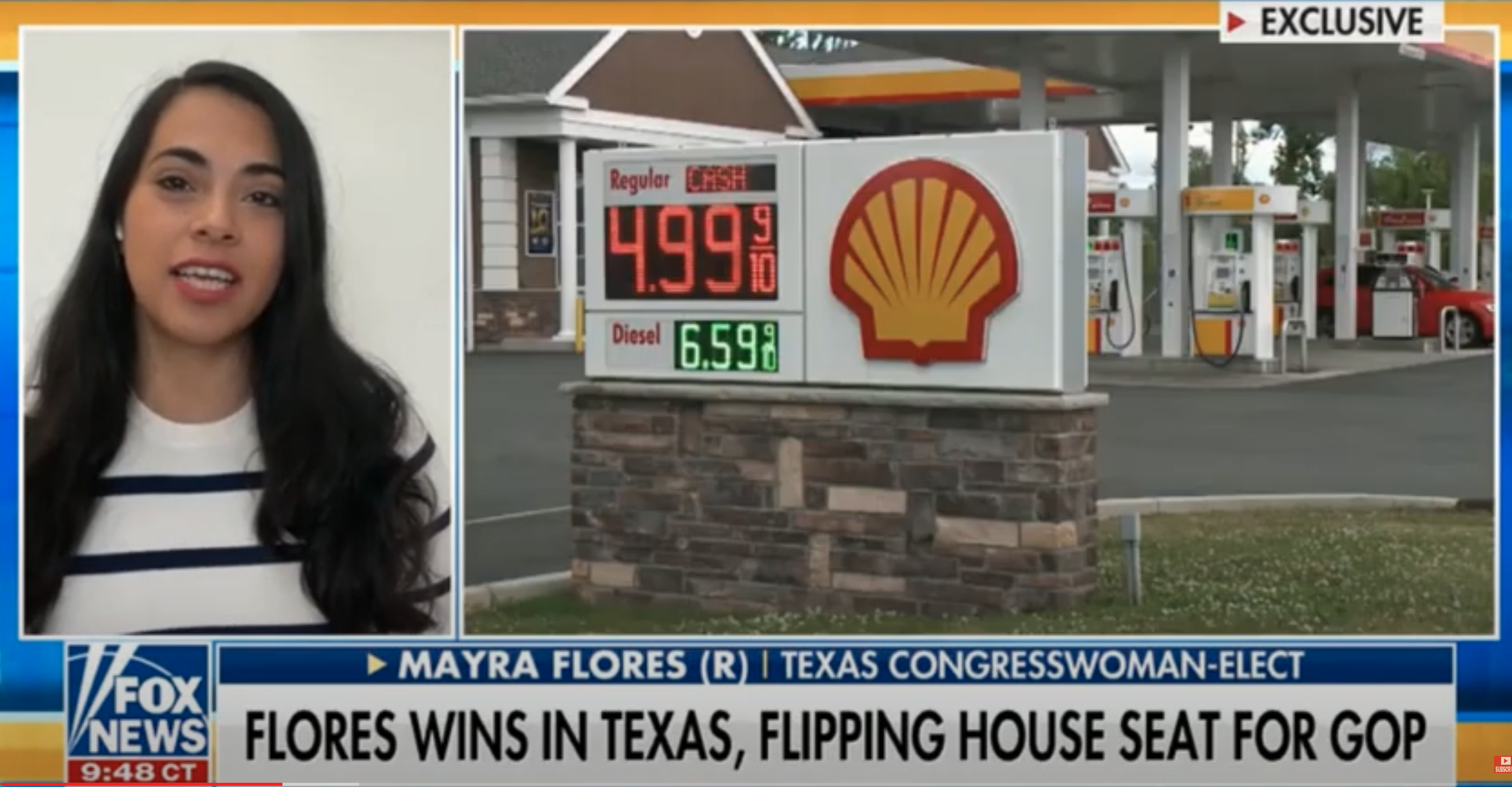 Mayra Flores discusses her victory on Fox News. Screenshot: Fox News