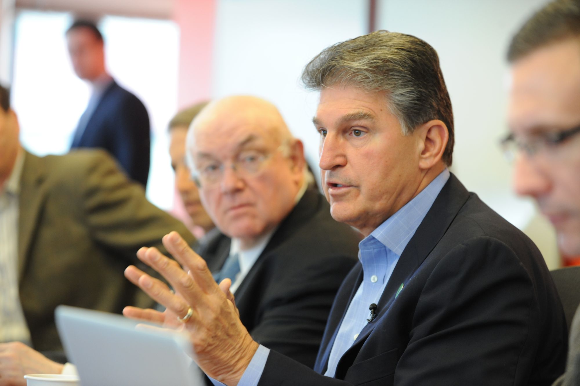 Joe Manchin speaking at Inside Politics press day. Image: Third Way Think Tank