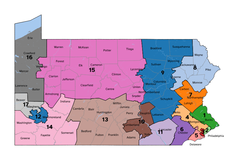 Pennsylvania House districts for the 118th Congress | Wikimedia commons
