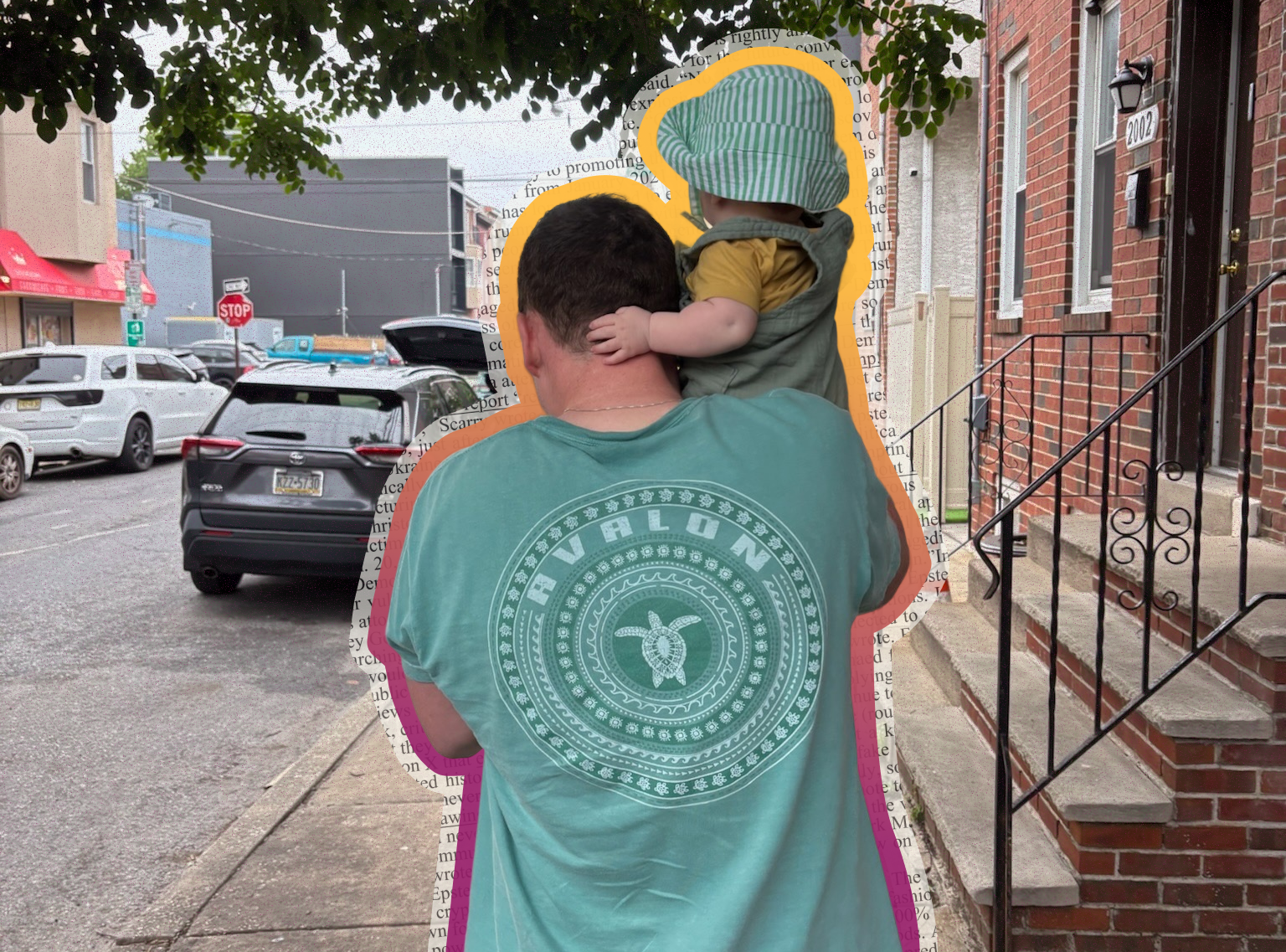 Isaac and son | Photo by Phoebe Padget, edited by Russell Nystrom