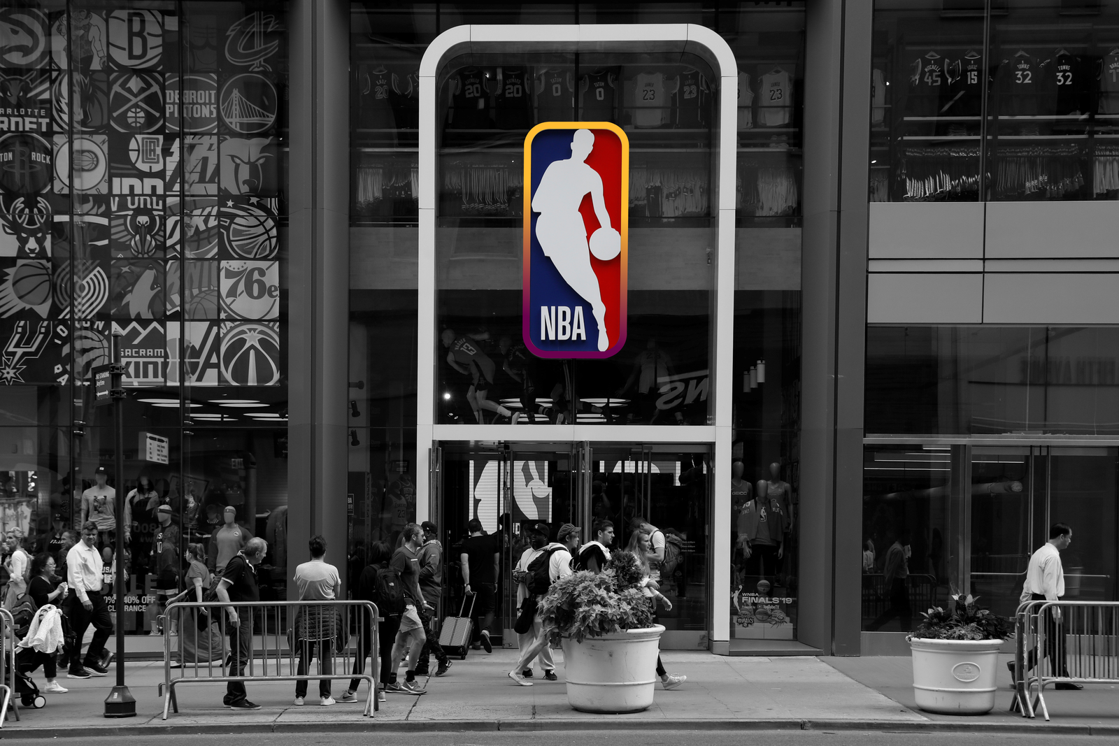 The NBA Store in New York City | REUTERS/Brendan McDermid, edited by Russell Nystrom