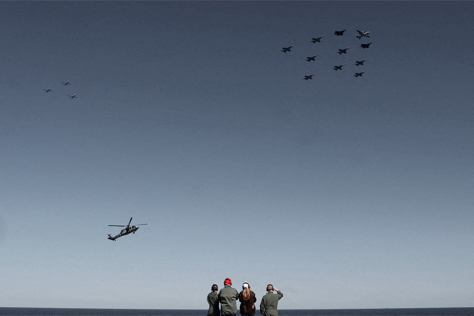 President Donald Trump and First Lady Melania Trump aboard the aircraft carrier USS George H.W. Bush on October 5, 2025 | REUTERS/Jonathan Ernst, edited by Russell Nystrom