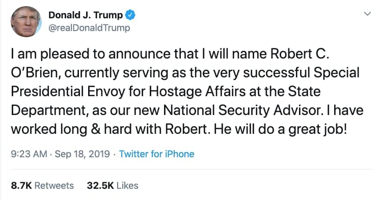 UFOs are real and a new Trump team member.