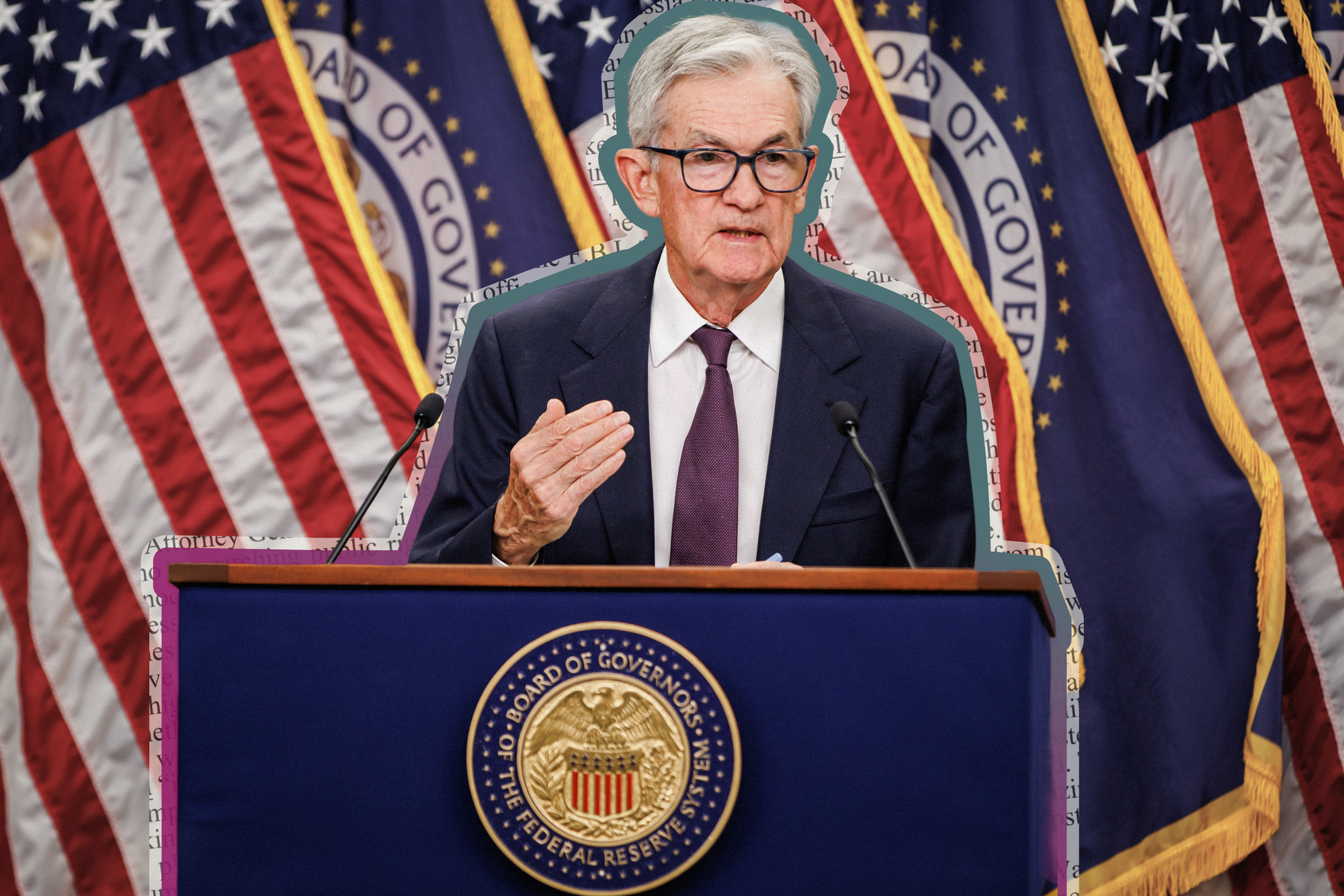 Federal Reserve Chairman Jerome Powell at a press conference on September 17, 2025 | Photo by Samuel Corum/Sipa USA, edited by Russell Nystrom