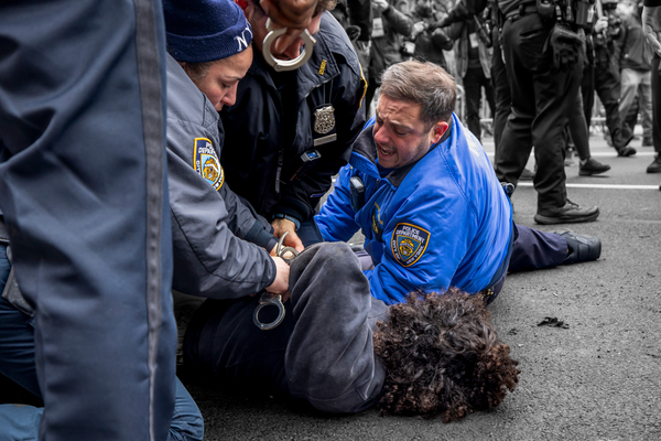 A suspect is arrested after throwing an alleged explosive device outside Gracie Mansion, the New York City mayoral residence
