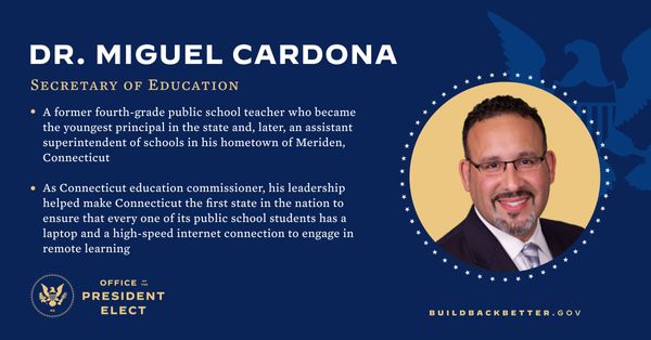 Biden's pick for education secretary.
